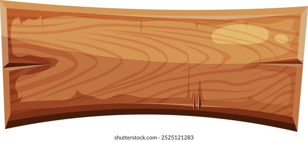 Cartoon prancha de madeira. Modelo de painel vazio