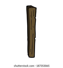 cartoon wooden post