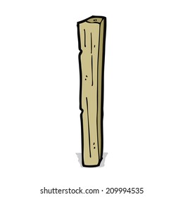 cartoon wooden post