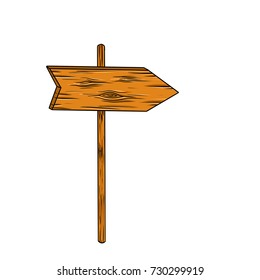 cartoon  wooden sign direction 