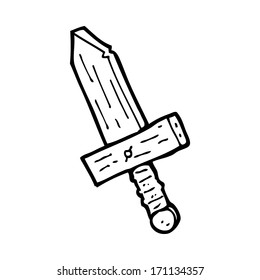 cartoon wooden sword