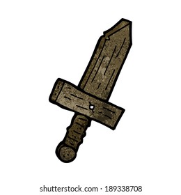 cartoon wooden sword