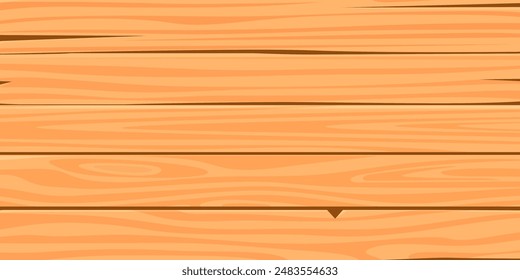 Cartoon wooden texture. Wood planks decorative abstract background. Cutting board, table, fence or floor surface. Empty banner neoteric vector element