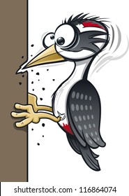 A cartoon woodpecker giving himself a headache