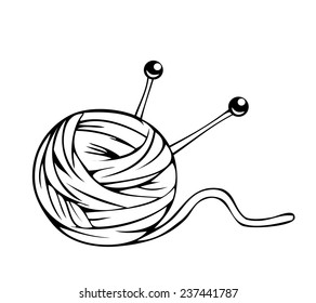 Similar Images, Stock Photos & Vectors of Cartoon wool ball line art ...