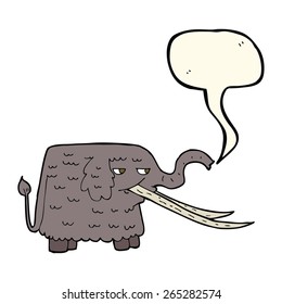 cartoon woolly mammoth with speech bubble