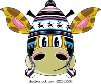 Cartoon Wooly Hat GIraffe