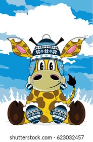 Cartoon Wooly Hat Giraffe
