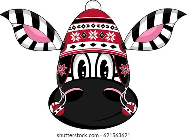 Cartoon Wooly Hat Zebra