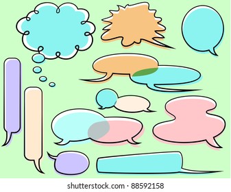 Cartoon Word Balloons - vector illustration