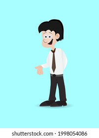 cartoon worker break from his work