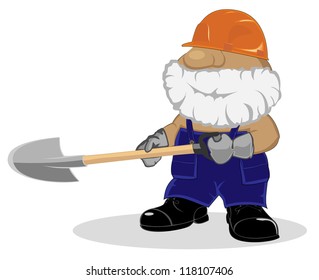 cartoon worker with shovel