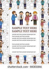 cartoon worker speech card