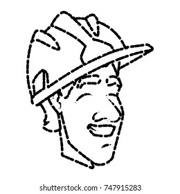 Cartoon worker with tool