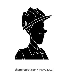 Cartoon worker with tool