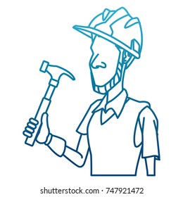 Cartoon worker with tool
