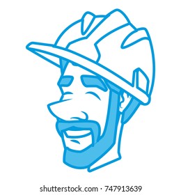 Cartoon worker with tool icon vector illustration graphic design