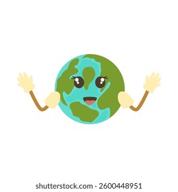 Cartoon World Earth Day Character Illustration