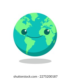 Cartoon world globe vector illustration