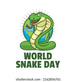 cartoon world snake day design vector