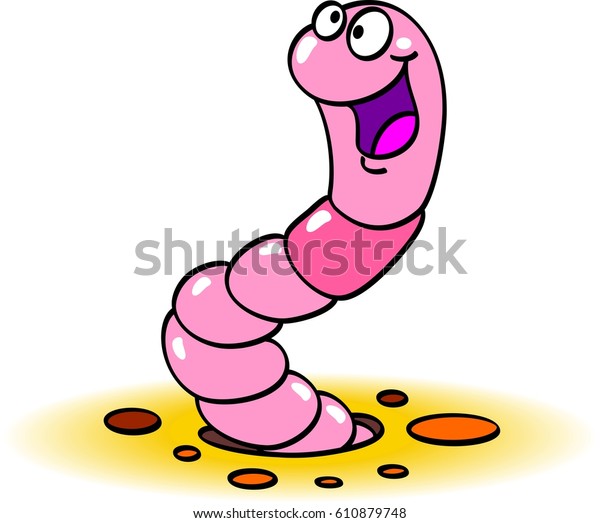 Cartoon Worm Stock Vector (Royalty Free) 610879748