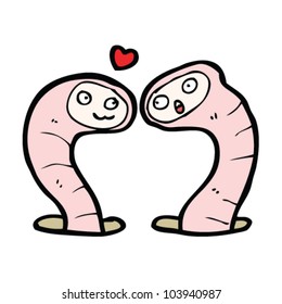 amor de gusano de dibujos animados