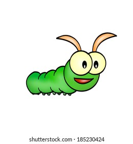 cartoon worm smiling 