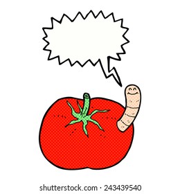 cartoon worm in tomato