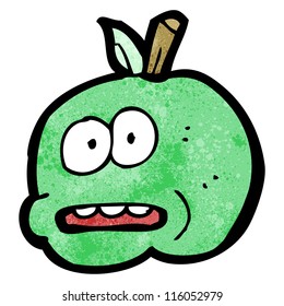cartoon worried apple
