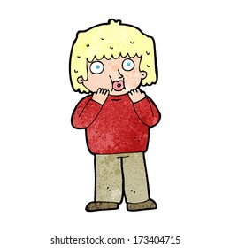 cartoon worried boy