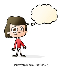 cartoon worried boy with thought bubble
