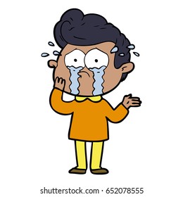cartoon worried crying man