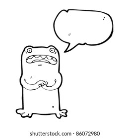 cartoon worried frog