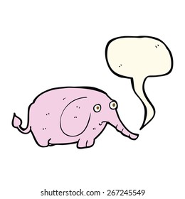 cartoon worried little elephant