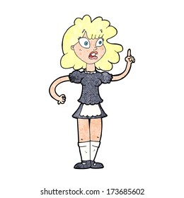 cartoon worried maid