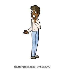 cartoon worried man