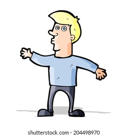 cartoon worried man