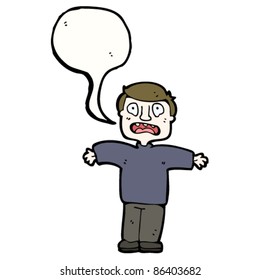 cartoon worried man