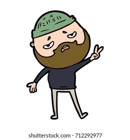 cartoon worried man with beard