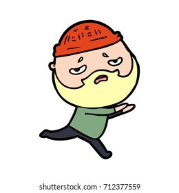 cartoon worried man with beard