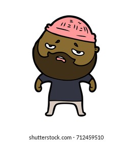 cartoon worried man with beard