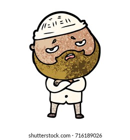 cartoon worried man with beard