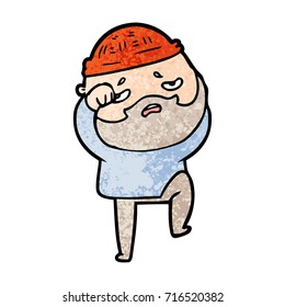 cartoon worried man with beard