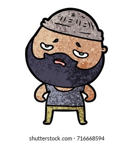 cartoon worried man with beard