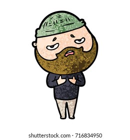 cartoon worried man with beard