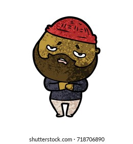 cartoon worried man with beard