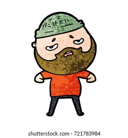 cartoon worried man with beard