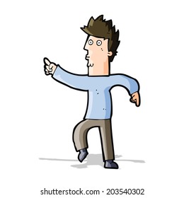 cartoon worried man pointing