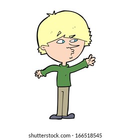 cartoon worried man reaching