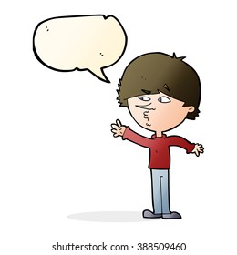 cartoon worried man reaching with speech bubble